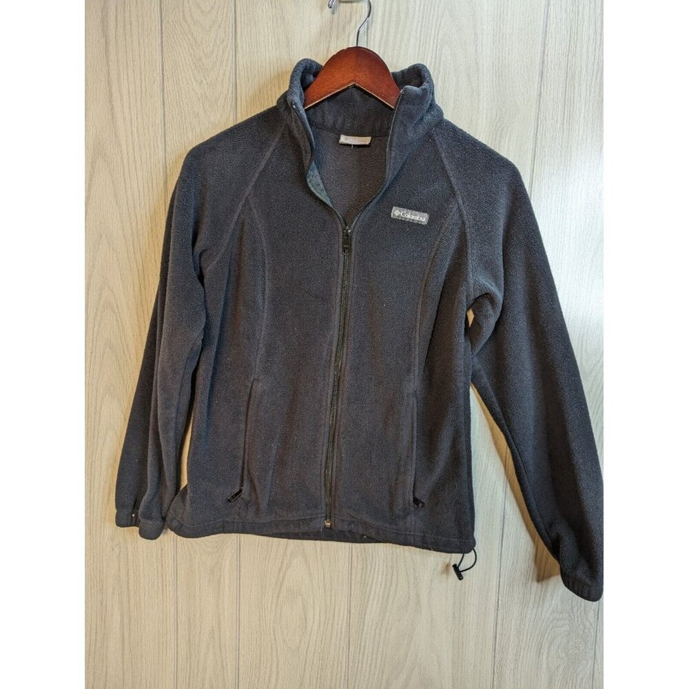 Columbia Womens Full Zip Black Fleece Jacket Long Sleeve Size Small